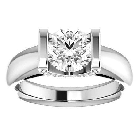 Round Modern Moissanite Engagement Ring