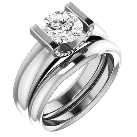 Round Modern Moissanite Engagement Ring