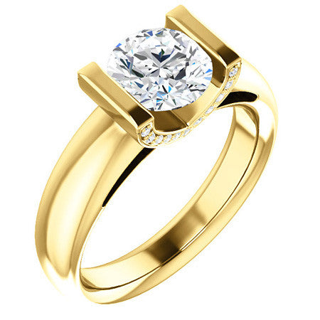 Round Modern Moissanite Engagement Ring