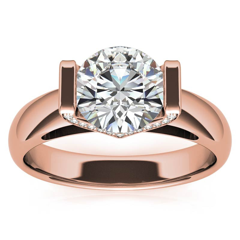 Round Modern Moissanite Engagement Ring
