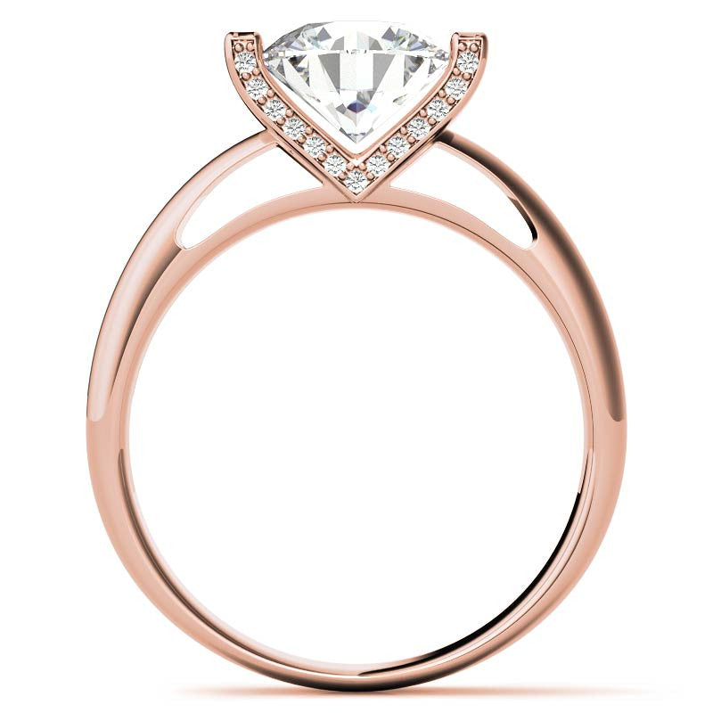 Round Modern Moissanite Engagement Ring
