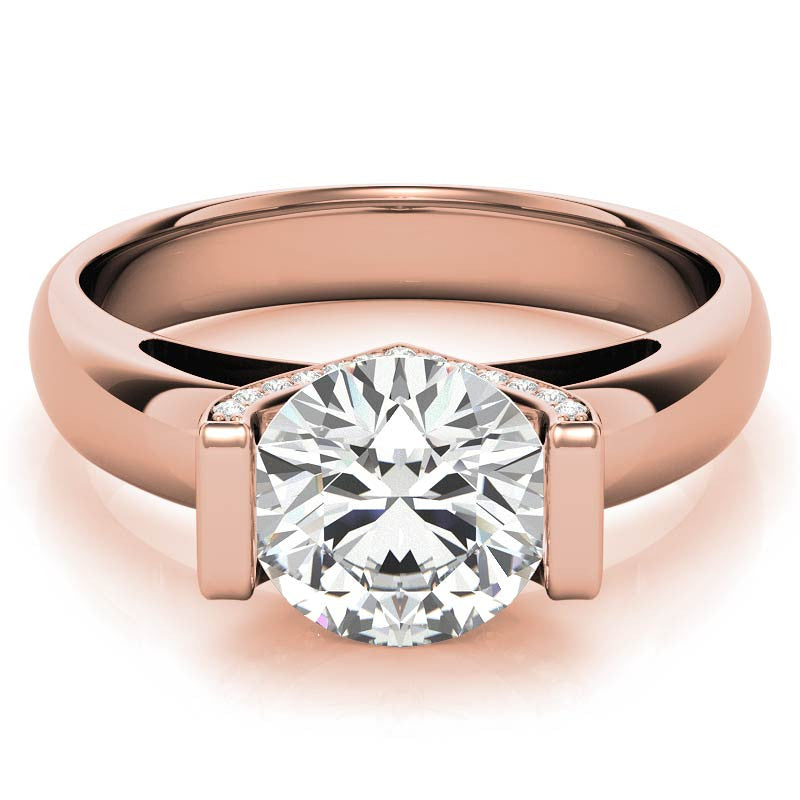 Round Modern Moissanite Engagement Ring