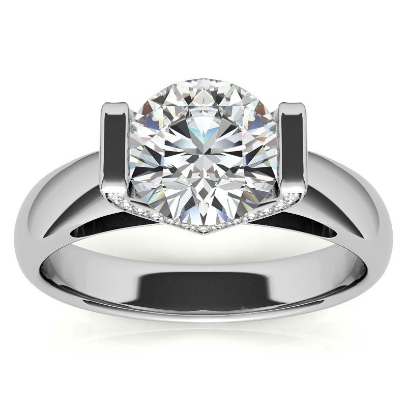 Round Modern Moissanite Engagement Ring
