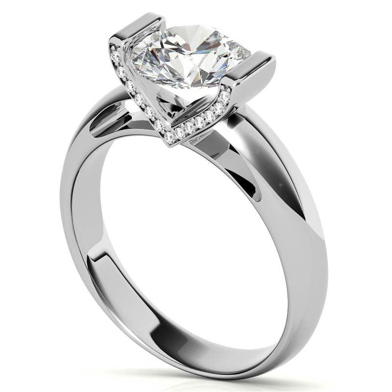 Round Modern Moissanite Engagement Ring