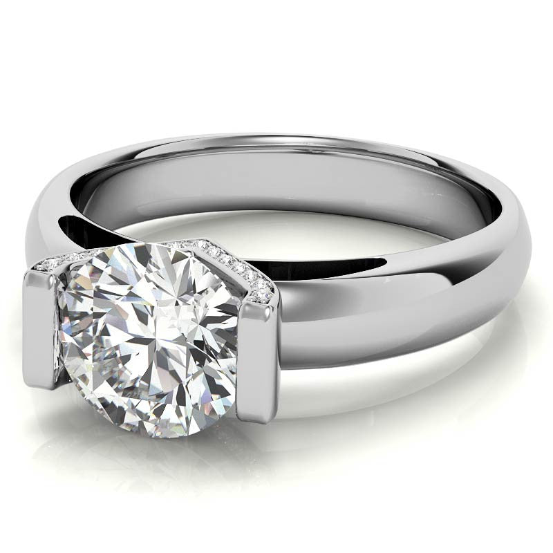 Round Modern Moissanite Engagement Ring