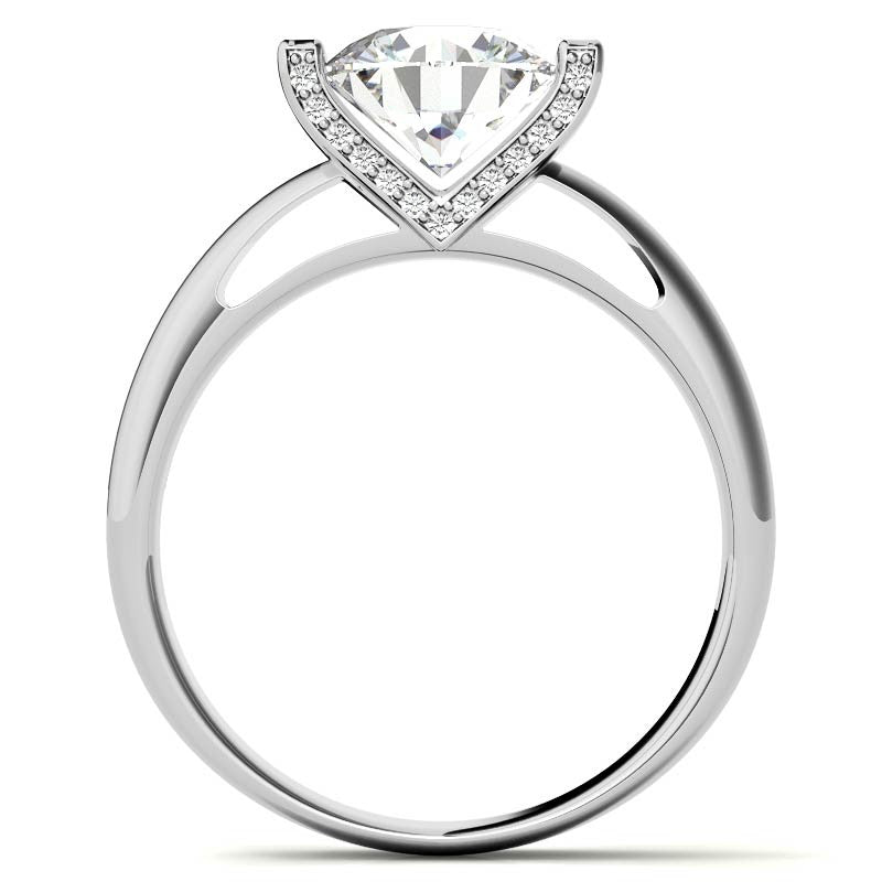 Round Modern Moissanite Engagement Ring