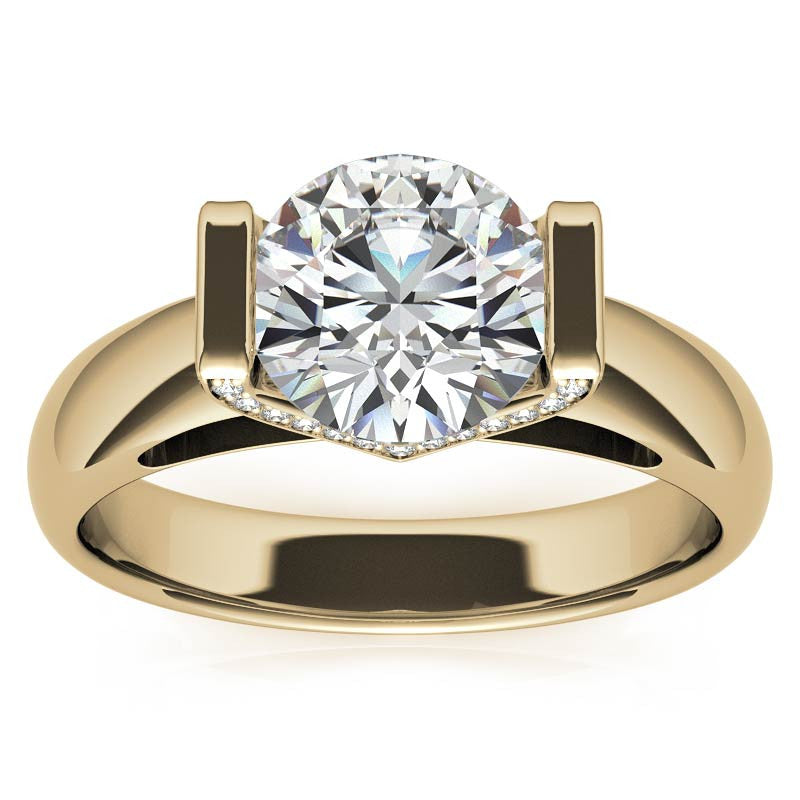 Round Modern Moissanite Engagement Ring