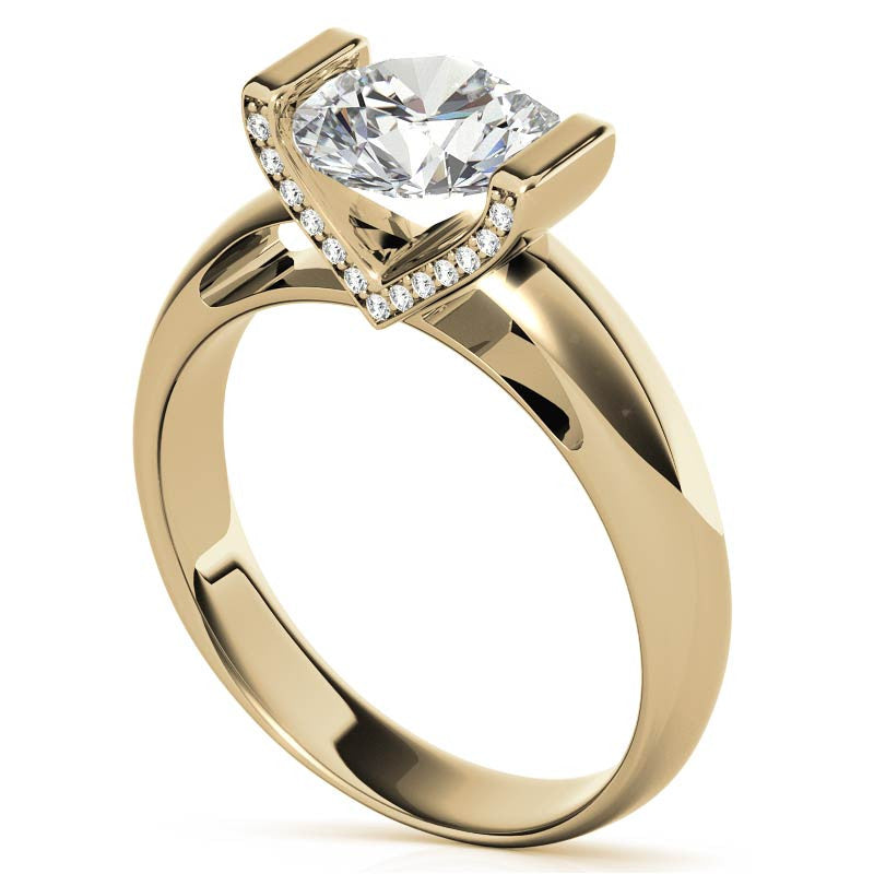 Round Modern Moissanite Engagement Ring