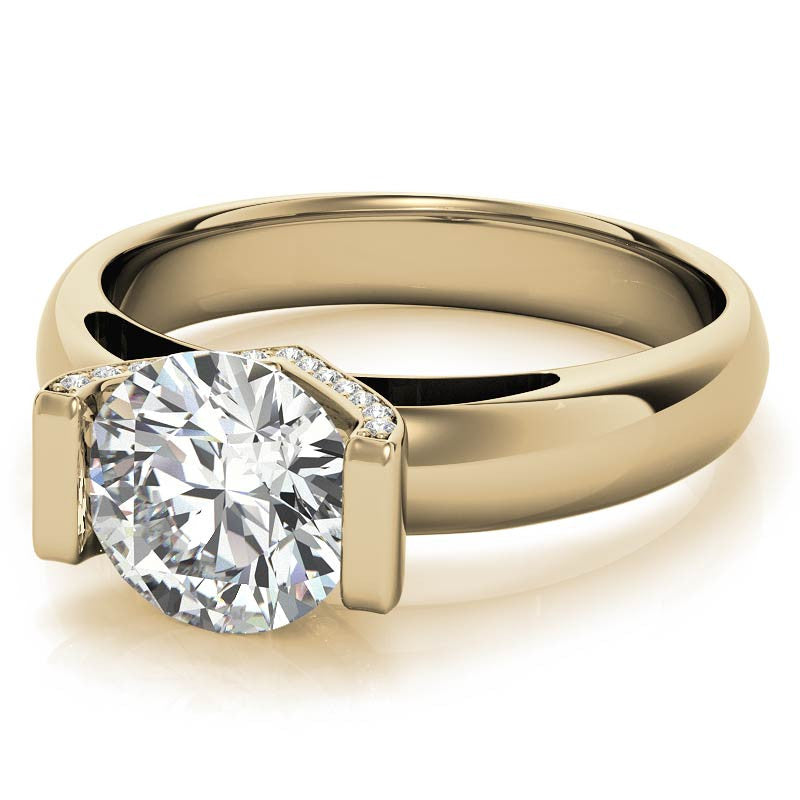 Round Modern Moissanite Engagement Ring