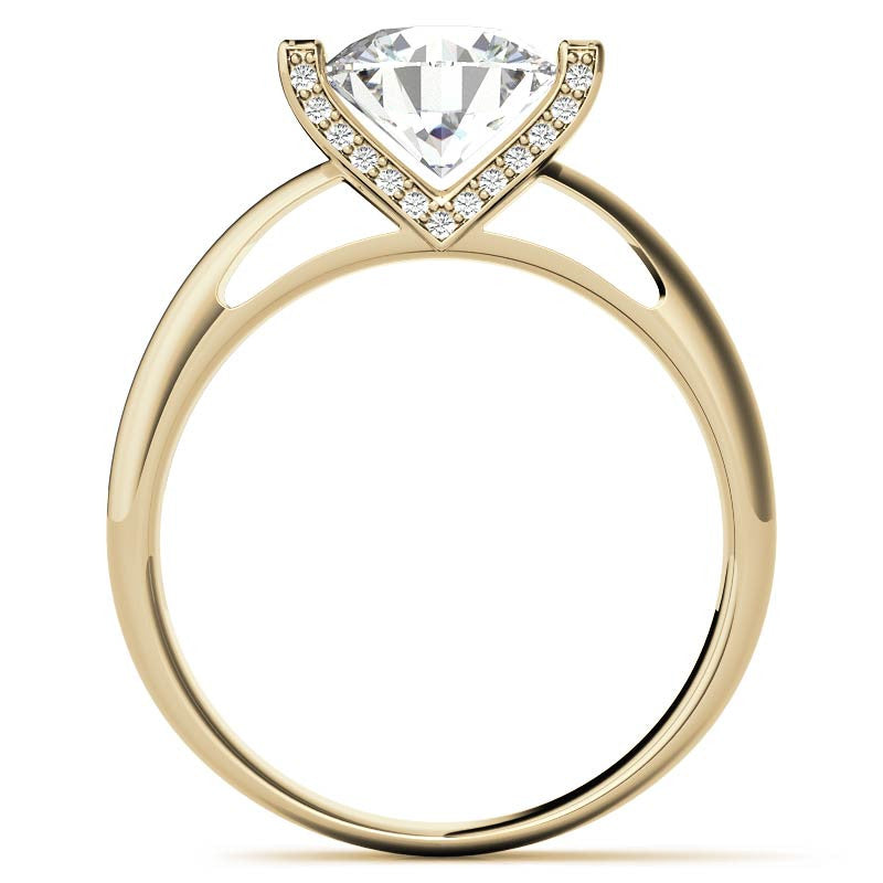 Round Modern Moissanite Engagement Ring