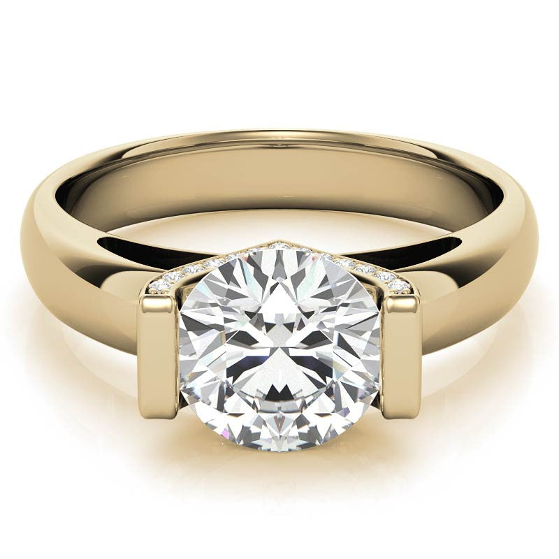 Round Modern Moissanite Engagement Ring
