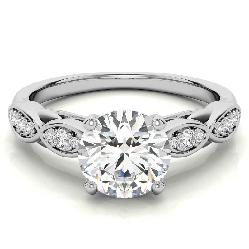 Round Brilliant Moissanite Engagement Ring