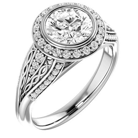 Round Bezel Woven Ring