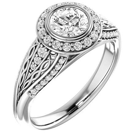 Round Bezel Woven Ring