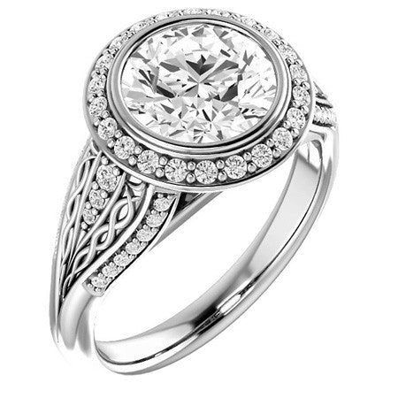 Round Bezel Woven Ring