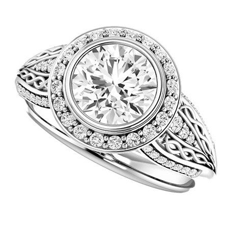 Round Bezel Woven Ring