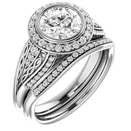 Round Bezel Woven Ring