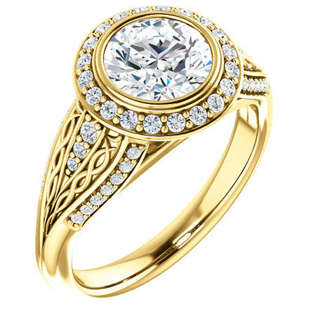 Round Bezel Woven Ring