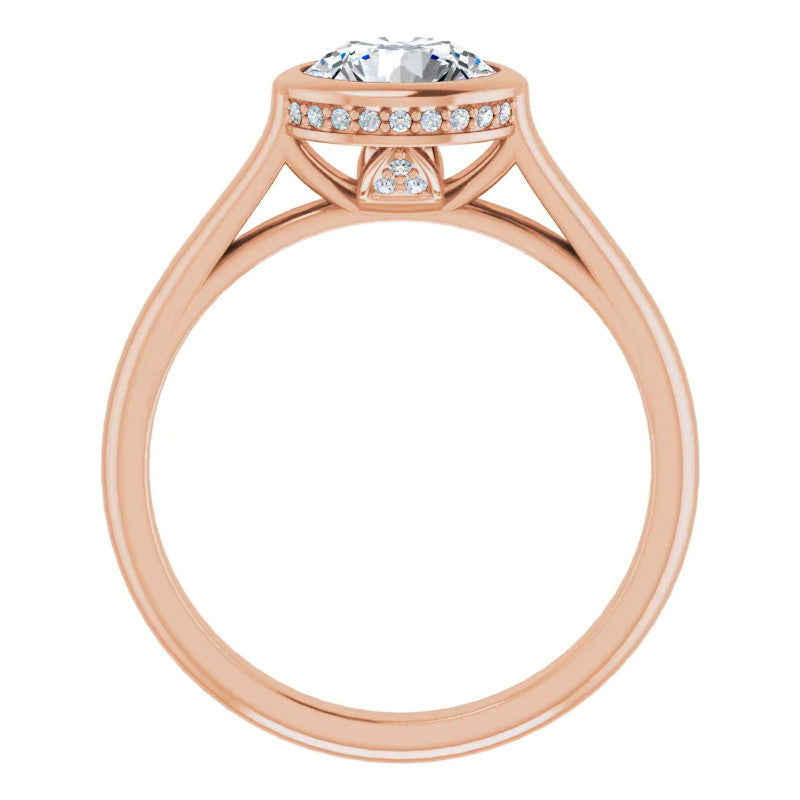 Round Bezel Moissanite Engagement Ring