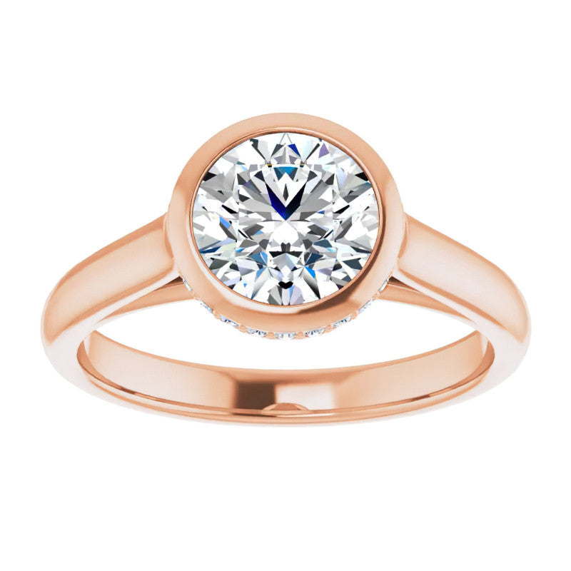 Round Bezel Moissanite Engagement Ring