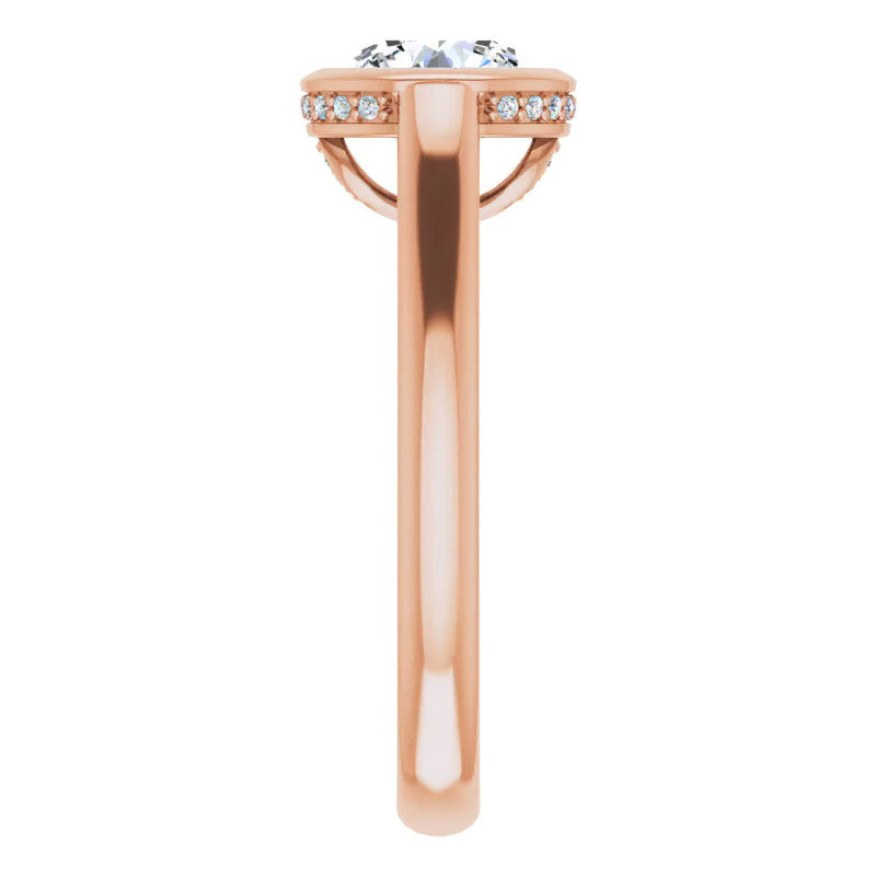 Round Bezel Moissanite Engagement Ring