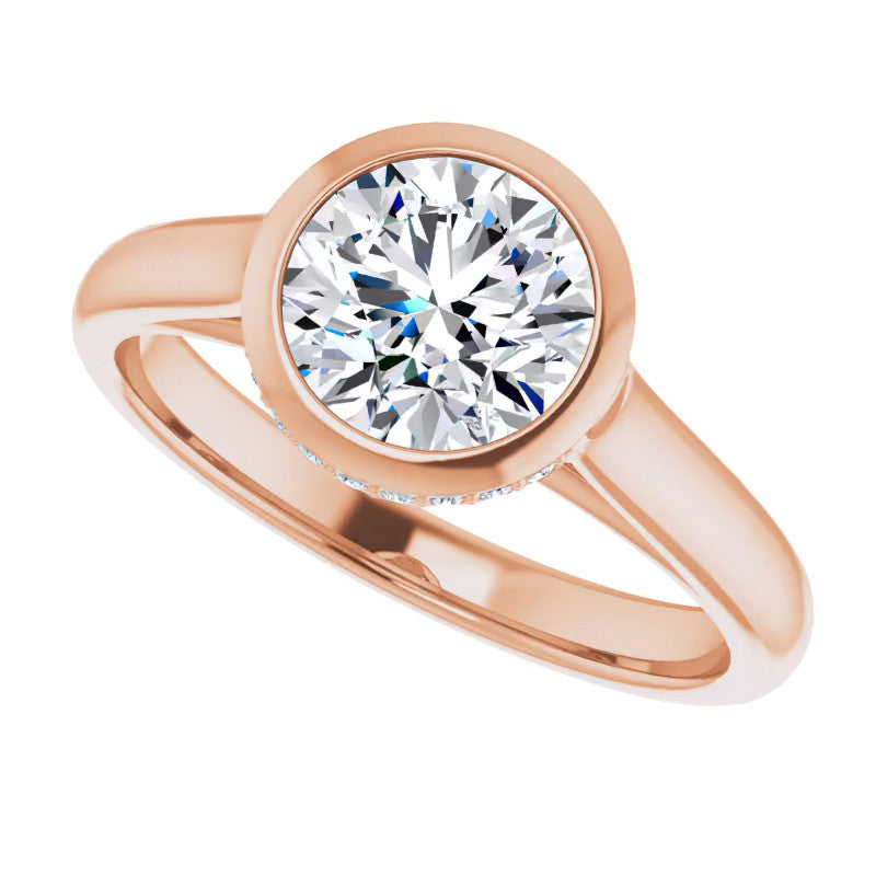 Round Bezel Moissanite Engagement Ring