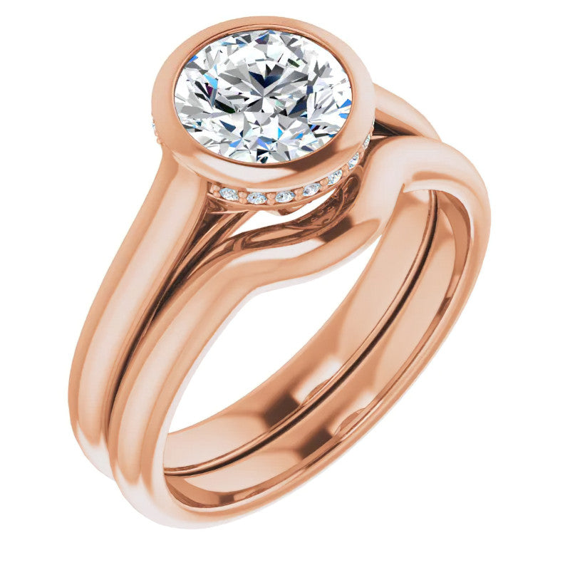 Round Bezel Moissanite Engagement Ring