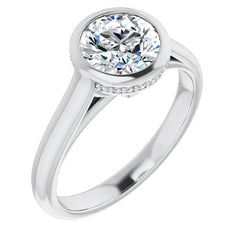 Round Bezel Moissanite Engagement Ring