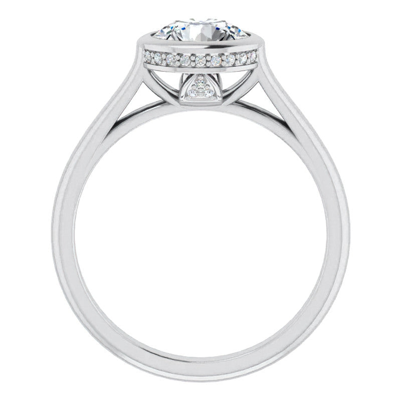 Round Bezel Moissanite Engagement Ring