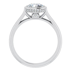 Round Bezel Moissanite Engagement Ring