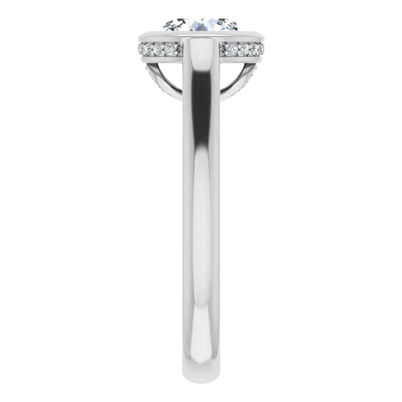 Round Bezel Moissanite Engagement Ring