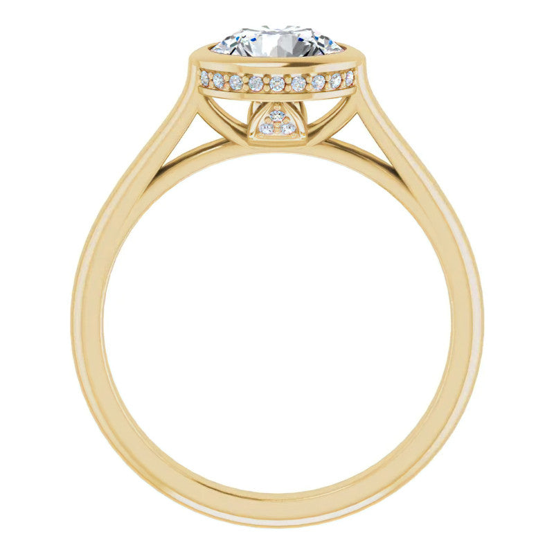 Round Bezel Moissanite Engagement Ring