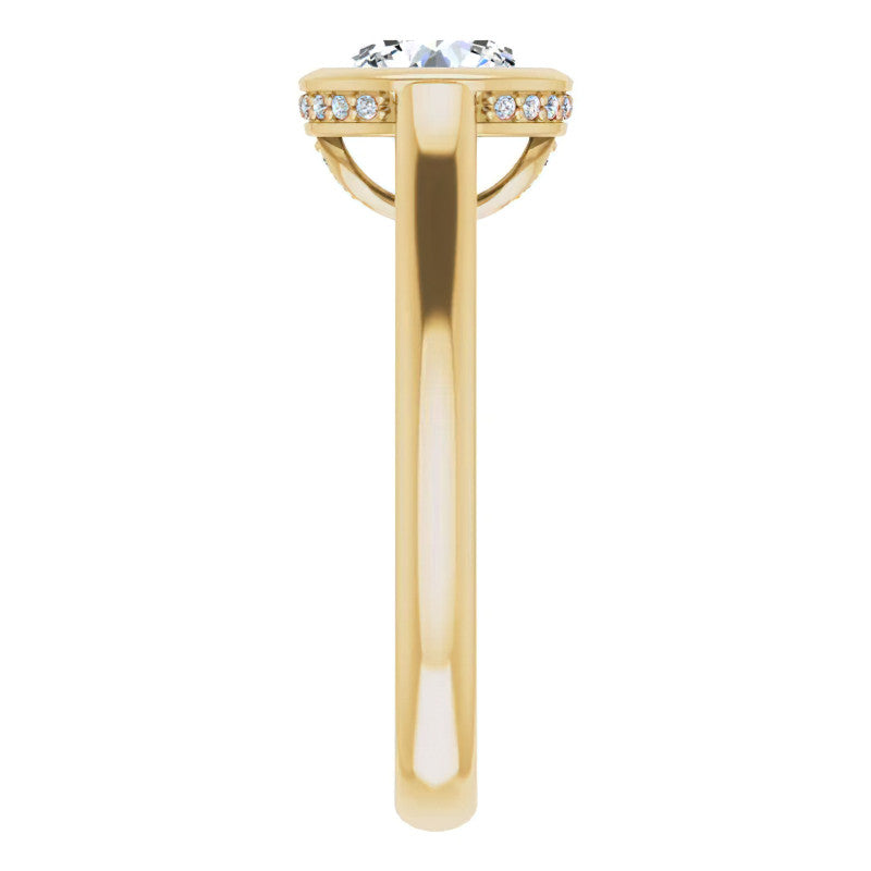 Round Bezel Moissanite Engagement Ring