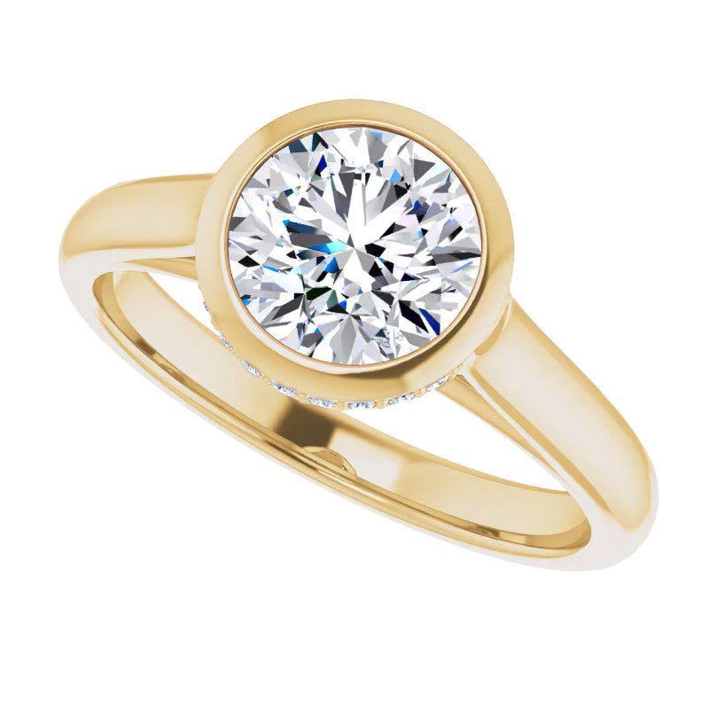 Round Bezel Moissanite Engagement Ring