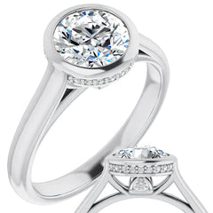 Round Bezel Moissanite Engagement Ring