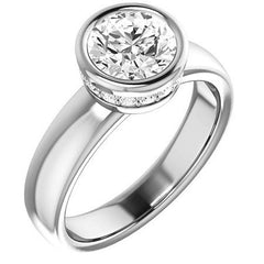 Round Bezel Moissanite Engagement Ring