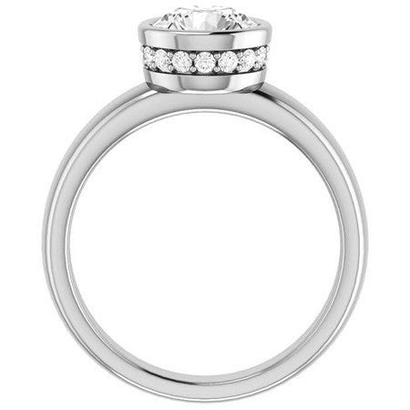 Round Bezel Moissanite Engagement Ring