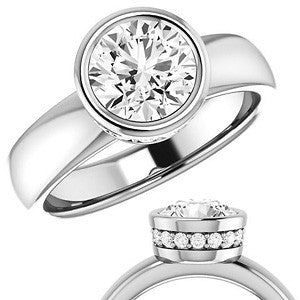 Round Bezel Moissanite Engagement Ring