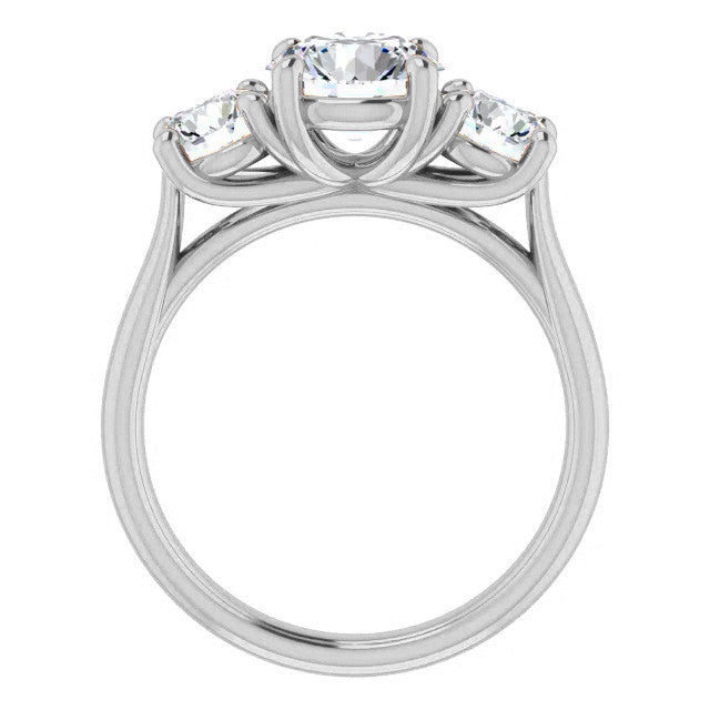 Round Three-Stone Moissanite Engagement Ring
