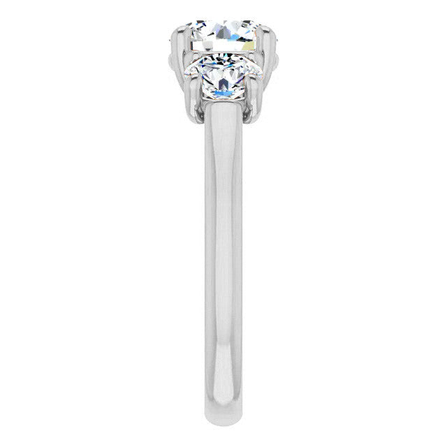 Round Three-Stone Moissanite Engagement Ring