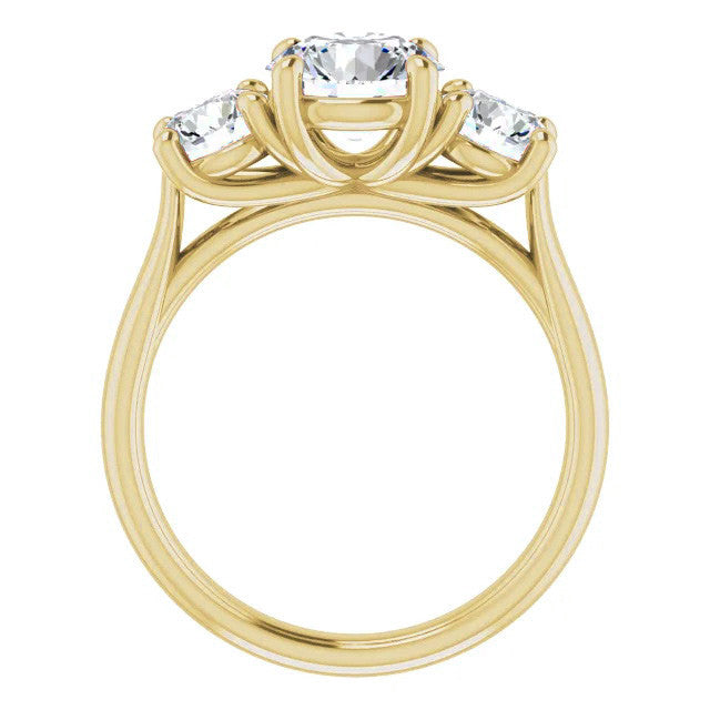 Round Three-Stone Moissanite Engagement Ring