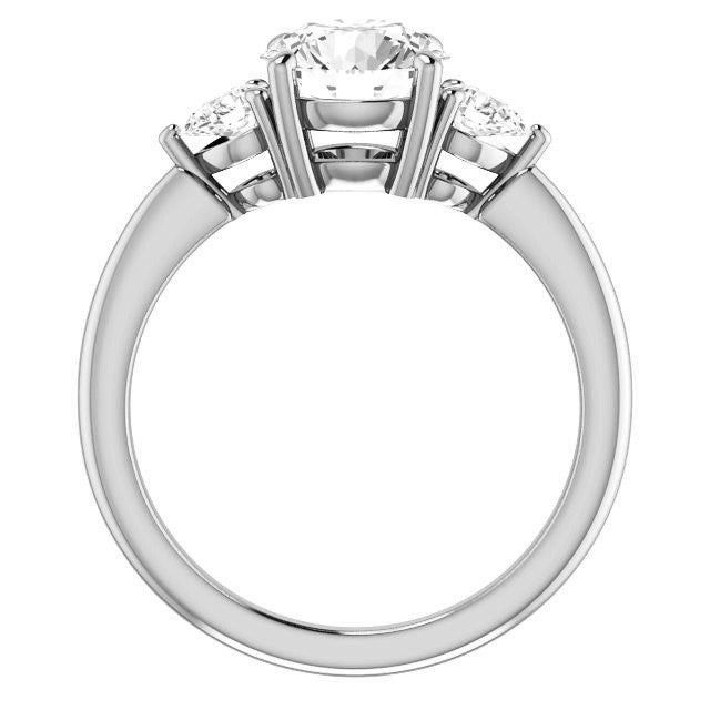 Round & Pear Moissanite 3-Stone Ring