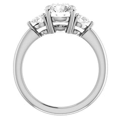 Round & Pear Moissanite 3-Stone Ring