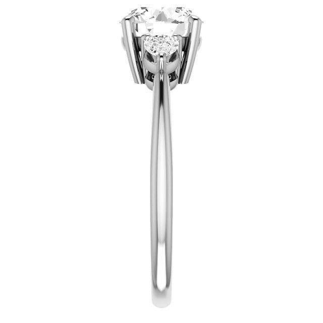 Round & Pear Moissanite 3-Stone Ring