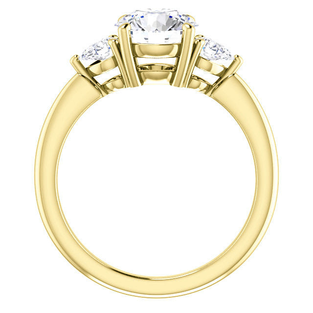 Round & Pear Moissanite 3-Stone Ring