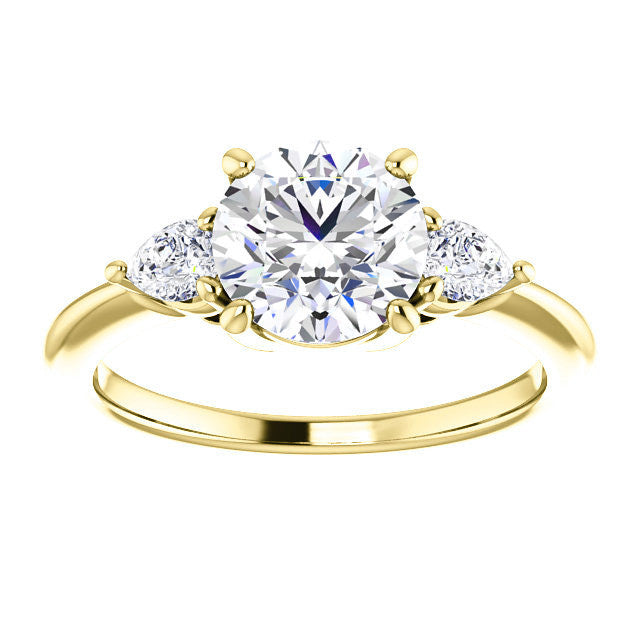 Round & Pear Moissanite 3-Stone Ring