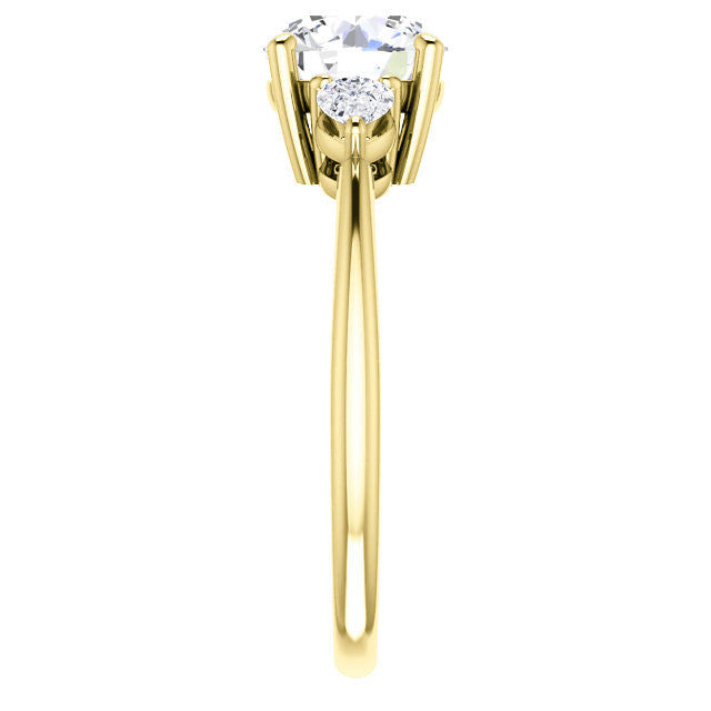 Round & Pear Moissanite 3-Stone Ring