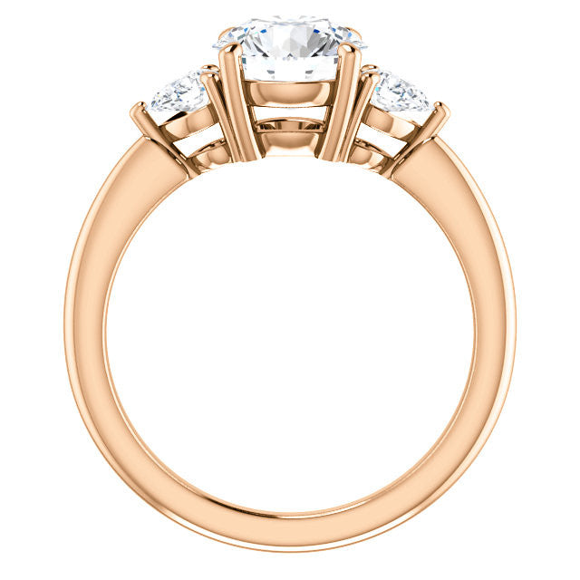 Round & Pear Moissanite 3-Stone Ring