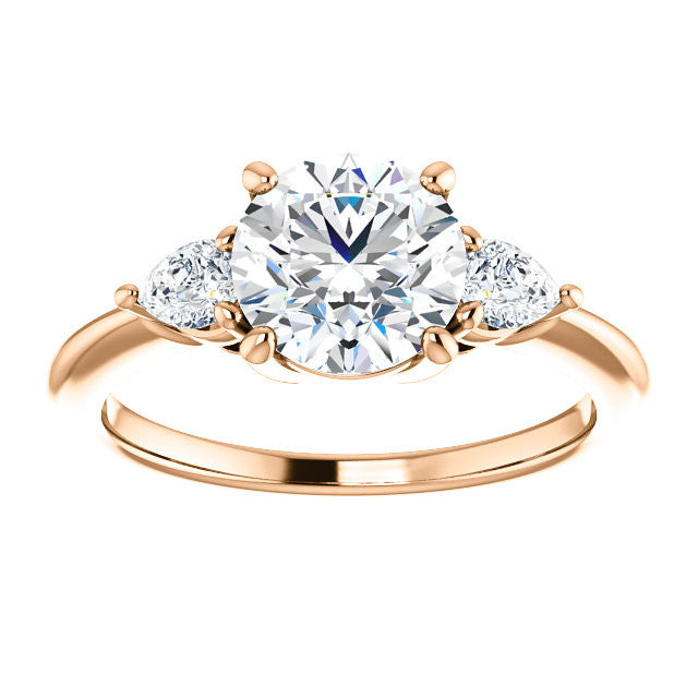 Round & Pear Moissanite 3-Stone Ring
