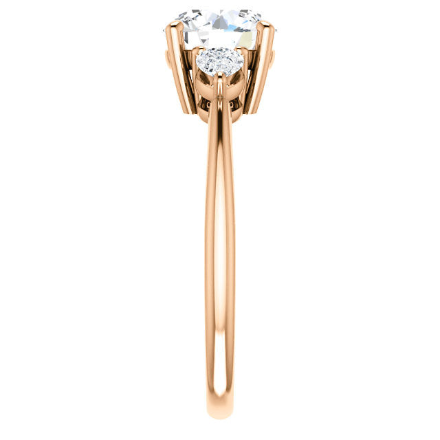 Round & Pear Moissanite 3-Stone Ring